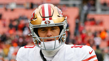 San Francisco 49ers quarterback Mac Jones (10)