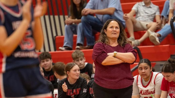 MIdland coach Christy Daigle MIdland coach Christy Daigle