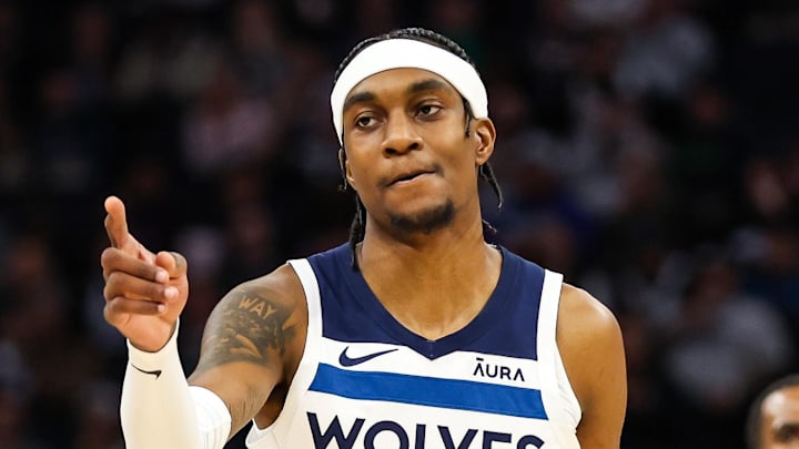 Minnesota Timberwolves forward Jaden McDaniels against the Denver Nuggets at Target Center on Nov 1, 2023.