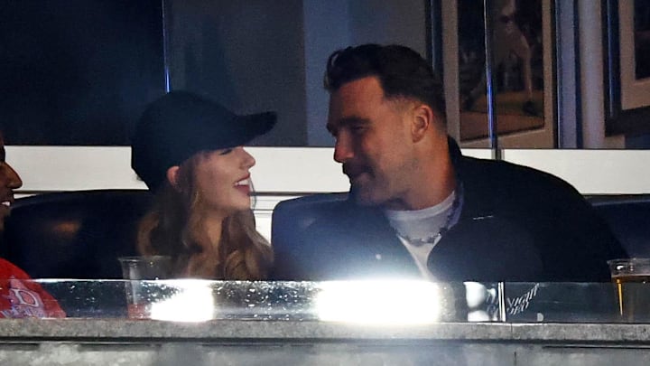 “People gravitate towards how she performs and how she makes it feel like the entire stadium is in this little room with her," Kelce said of his girlfriend, Taylor Swift. “People gravitate towards how she performs and how she makes it feel like the entire stadium is in this little room with her," Kelce said of his girlfriend, Taylor Swift.