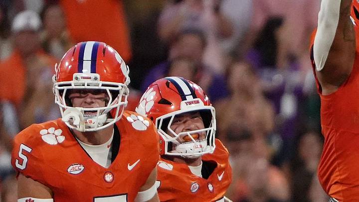 Aug 30, 2025; Clemson, South Carolina, USA; Clemson Tigers defensive end T.J. Parker (3) reacts after a play against the LSU Tigers during the first quarter at Memorial Stadium. Mandatory Credit: Ken Ruinard-USA TODAY Network via Imagn Images