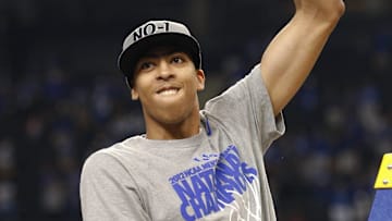 Kentucky's Anthony Davis gets ready to cut down the nets.Apr. 2, 2012

Lcjdc5 64aiymr7xp2trpfjcjs Original