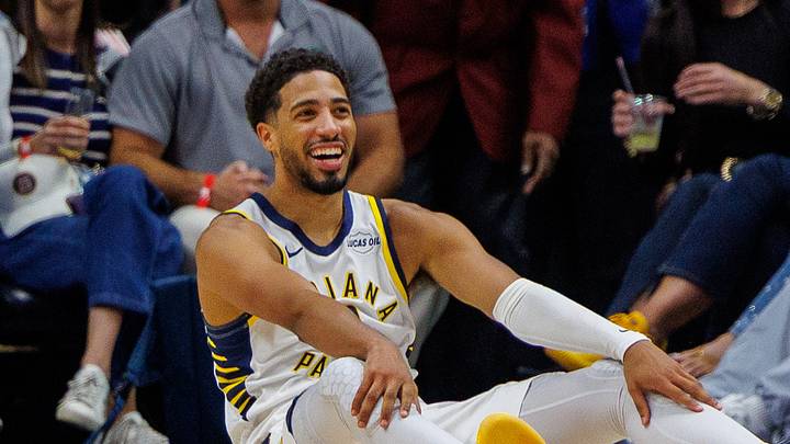 Oct 21, 2026; New Orleans, Louisiana, USA;  Indiana Pacers guard Tyrese Haliburton (0) reacts to missing a shot against New Orleans Pelicans during the second half at Smoothie King Center.  Mandatory Credit: Stephen Lew-Imagn Images