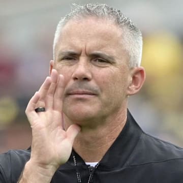 Aug 30, 2025; Tallahassee, Florida, USA; Florida State Seminoles head coach Mike Norvell during warmups before the game between the Florida State Seminoles and the Alabama Crimson Tide at Doak S. Campbell Stadium. Mandatory Credit: Melina Myers-Imagn Images