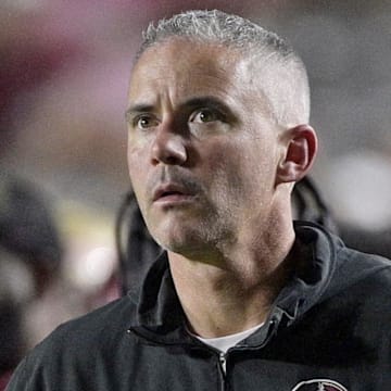 Oct 5, 2024; Tallahassee, Florida, USA; Florida State Seminoles head coach Mike Norvell during the second half against the Clemson Tigers at Doak S. Campbell Stadium. Mandatory Credit: Melina Myers-Imagn Images