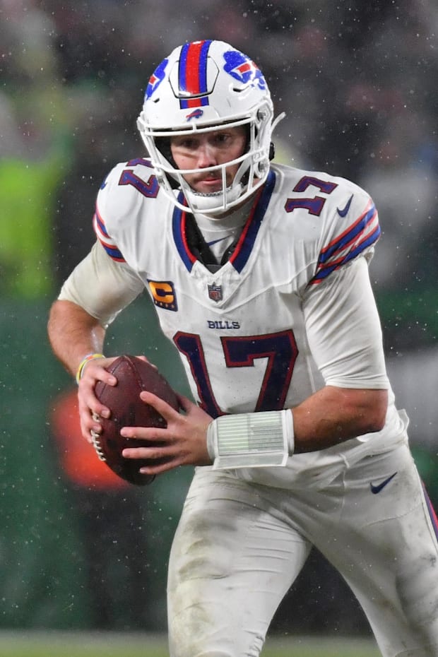 Buffalo Bills quarterback Josh Allen against the Philadelphia Eagles at Lincoln Financial Field