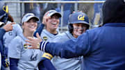 Cal celebrates its doubleheader sweep at Syracuse