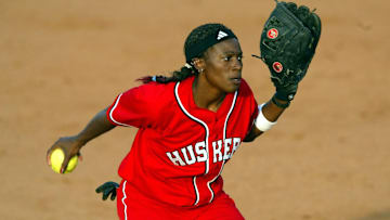 Nebraska pitcher Peaches James.