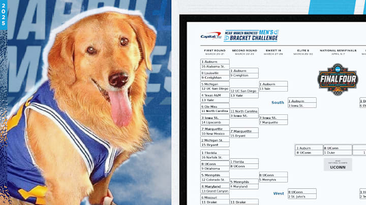 Air Bud filled out a bracket for the NCAA. Air Bud filled out a bracket for the NCAA.