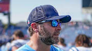 Tennessee Titans coach Brian Callahan exits the field after the game against the Indianapolis Colts.