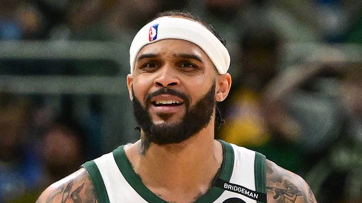 Milwaukee Bucks guard Gary Trent Jr. reacts against the Los Angeles Lakers at Fiserv Forum on Mar 13, 2025.