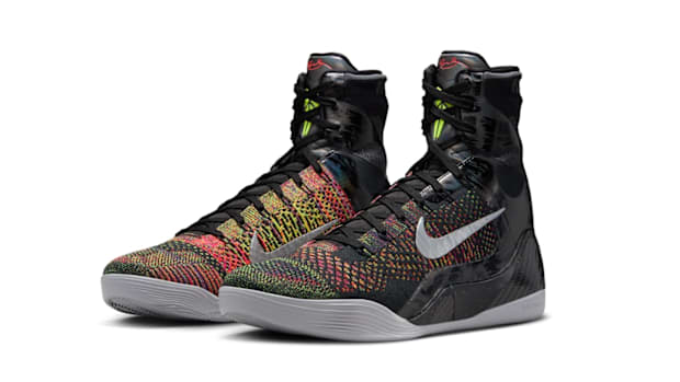 Black and red Nike Kobe sneakers.