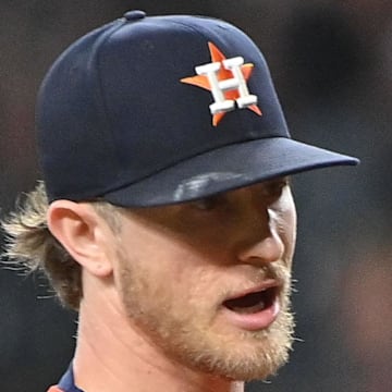 Houston Astros pitcher Josh Hader (71) celebrates with catcher Yainer Diaz (21) after beating the Arizona Diamondbacks at Chase Field on July 23. 