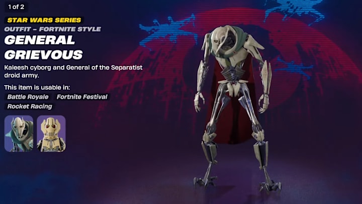 General Grievous in Fortnite.