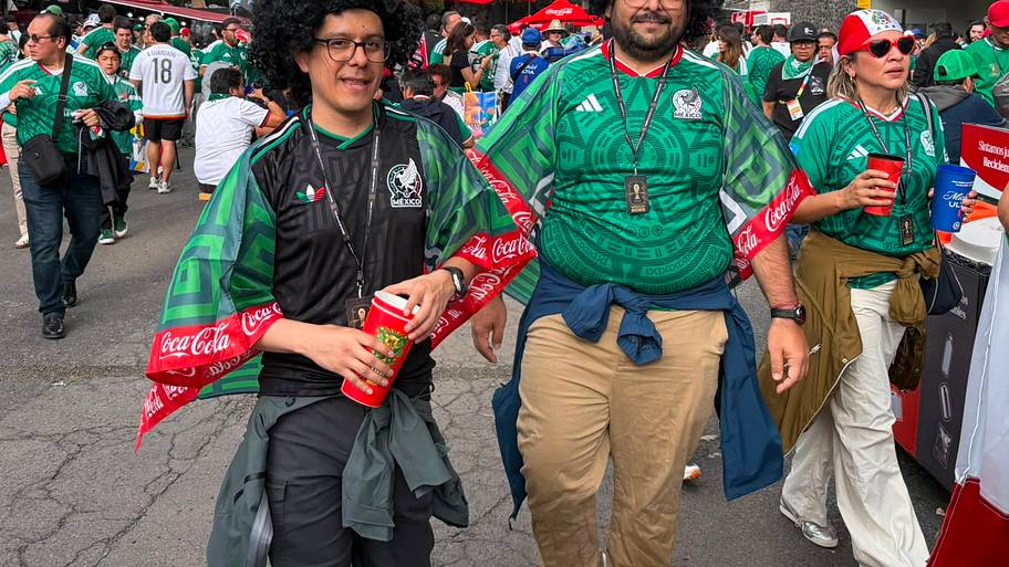 Mexico fans Enrique and Miguel.