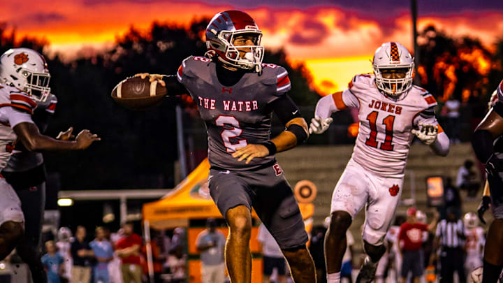 Edgewater quarterback Carter Emanuel, shown here in an earlier game against Jones, has led the Eagles to a 9-0 start and the No. 1 spot in this week's High School on SI Central Florida Football Top 10.