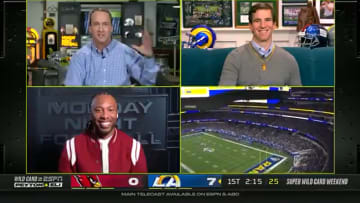 Peyton Manning, Eli Manning and Larry Fitzgerald on the ManningCast