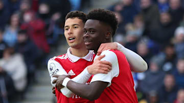 Gabriel Martinelli (kiri) menjadi penentu kemenangan Arsenal vs Leicester City