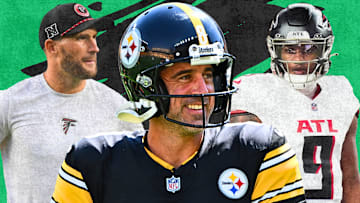 Kirk Cousins (L), Aaron Rodgers (M), Michael Penix Jr. (R)