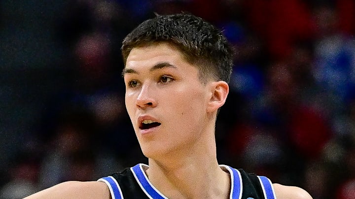 Egor Demin #3 of BYU looks to make a play against Wisconsin.