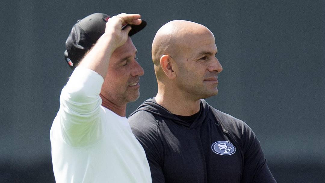 San Francisco 49ers head coach Kyle Shanahan (left) and defensive coordinator Robert Saleh (right) San Francisco 49ers head coach Kyle Shanahan (left) and defensive coordinator Robert Saleh (right)