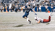 Wide receiver Ross Fournet breaks a tackle