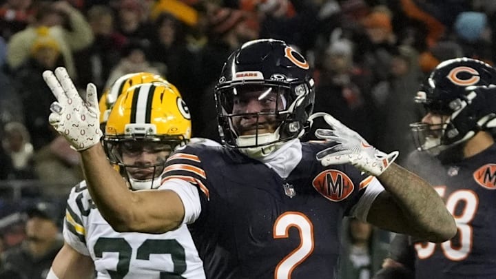 Bears receiver DJ Moore competed in his first career playoff game.