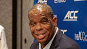 North Carolina head coach Hubert Davis at the 2025 ACC Tipoff