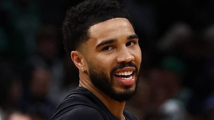 Mar 6, 2026; Boston, Massachusetts, USA; Boston Celtics forward Jayson Tatum (0) smiles before their game against the Dallas Mavericks at TD Garden. Mandatory Credit: Winslow Townson-Imagn Images