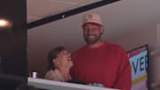 Taylor Swift and Kansas City Chiefs Travis Kelce attend the Stanley Cup Final between the Edmonton Oilers and Florida Panthers