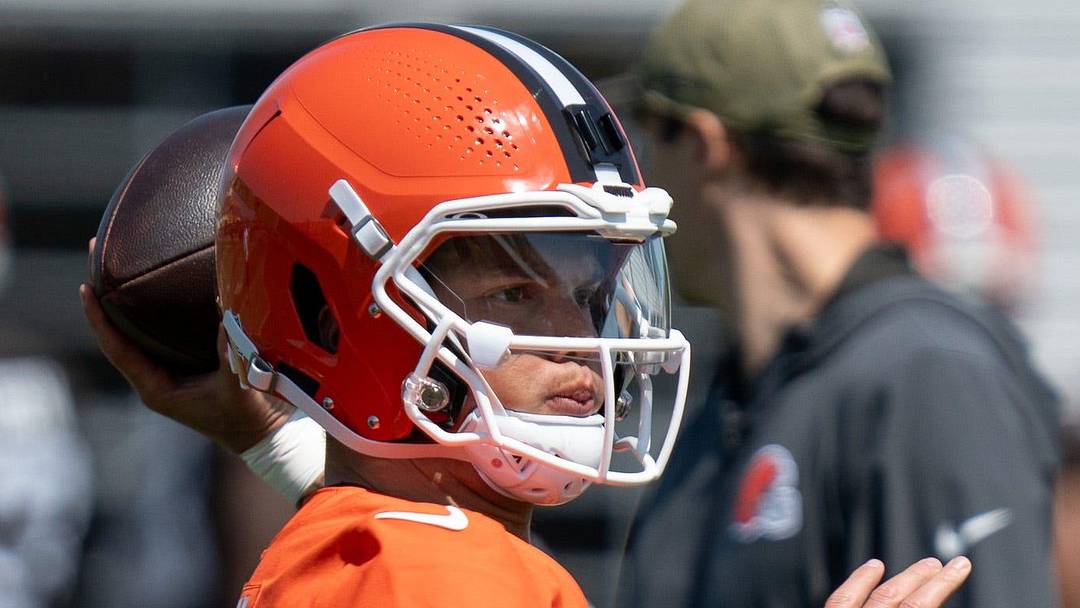 Dillon Gabriel, quarterback, throws the ball at the Browns mini camp in Berea on April 21, 2026. Dillon Gabriel, quarterback, throws the ball at the Browns mini camp in Berea on April 21, 2026.