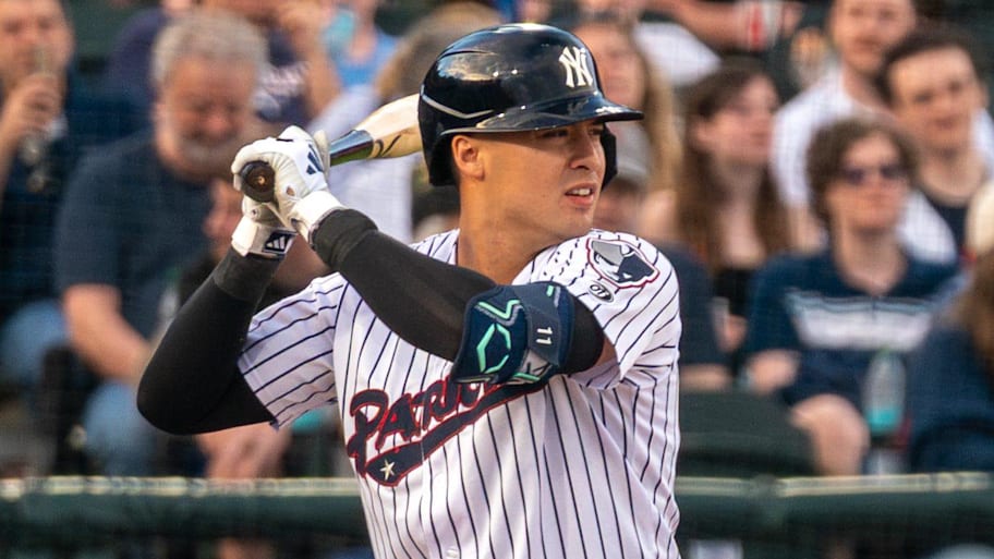 Yankees shortstop Anthony Volpe during his rehab assignment with the Somerset Patriots.