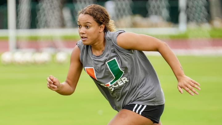 Miami Hurricanes Soccer practicing as the season get started in the next few days