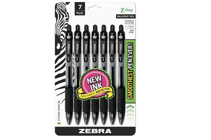 Best pumpkin carving tools: Zebra Pen Z-Grip Retractable Ballpoint Pens, Pack of 7