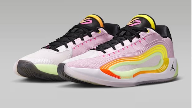 Side view of the Jordan Luka 4 "Gone Fishing" sneakers.