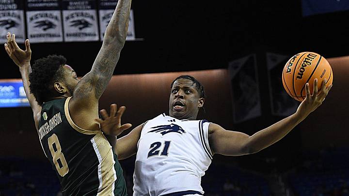 Nevada’s Justin McBride shoots while taking on Colorado State at Lawlor Events Center in Reno on Dec. 21, 2024.