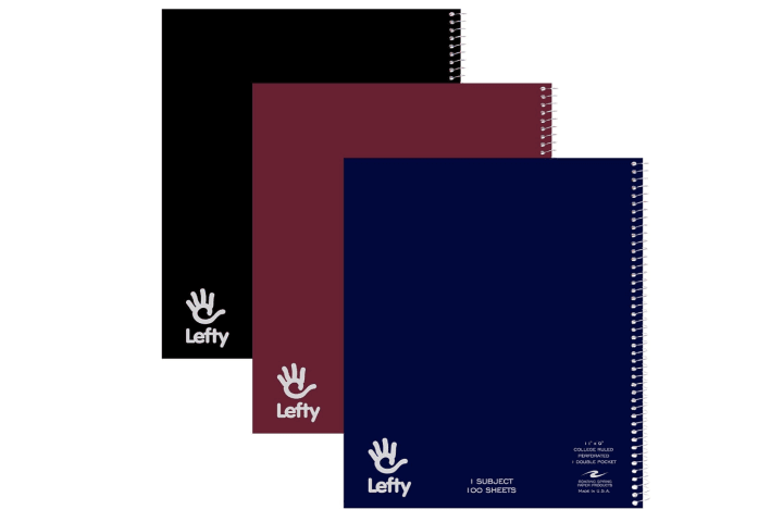 Best left-handed products: Roaring Spring Lefty Wirebound Spiral Notebooks, Pack of 3