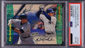 1999 Stadium Club Alex Rodriguez & Derek Jeter Co-Signers