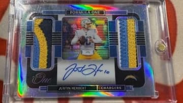 A Justin Herbert Panini One Formula One Patch Auto is just one of the epic cards at auction.