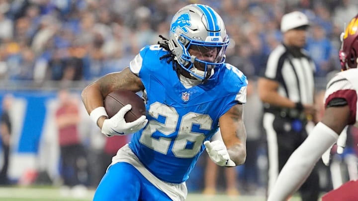 Lions RB Jahmyr Gibbs led all running backs in fantasy points last season, scoring a combined 20 touchdowns. 