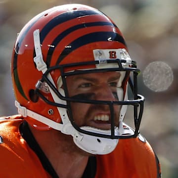 2009.09.20 BENGALS SPORTS : The Cincinnati Bengals quarterback Carson Palmer takes a third quarter snap against the Green Bay Packers at Lambeau Field in Green Bay Sunday September 20, 2009. The Enquirer/Jeff Swinger

Bengals 40 2009 09 20