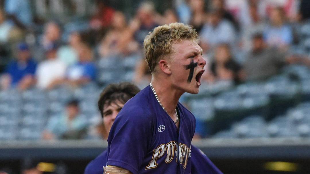 Purvis'  Jojo Parker (1) celebrates the team's win after playing West Lauderdale during the MHSAA class 6A baseball championships at Trustmark Park in Pearl, Miss., Friday, June 2, 2023.