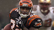 SUNDAY DECEMBER 14, 2003 BENGALS SPORTS The Cincinnati Bengals defeated theSan Fransisco 49ers 41-38 at Paul Brown Stadium. Rudi Johnson (32) rushed for 174 yards on 21 carries and two touchdowns in leading the Bengals offense. Cincinnati Enquirer/Michael E. Keating mek

No Title