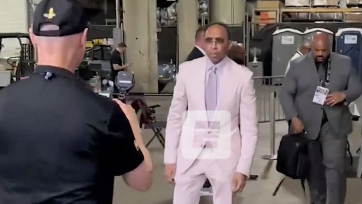 Photographers chronicle Stephen A. Smith's fit ahead of Game 5 of the NBA Finals. 