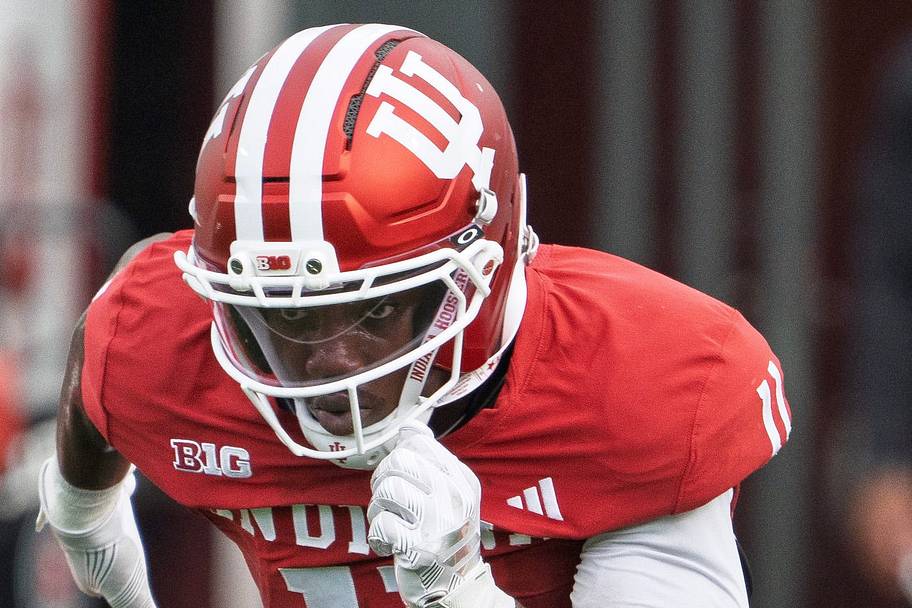 Indiana’s Nick Marsh during Hoosiers football camp practice