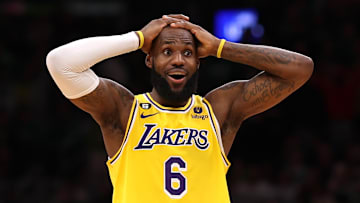 Los Angeles Lakers v Boston Celtics, LeBron James.