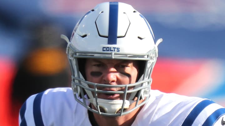 Philip Rivers with the Indianapolis Colts calls a play