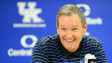 Athletic Director Mitch Barnhart holds a press conference during the UK football media day at Kroger Filed in Lexington, Kentucky on Friday, August 3, 2018. 

Kentucky football 2018 Media Day