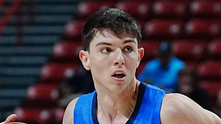 Sergio De Larrea #55 of the Dallas Mavericks (Photo by Louis Grasse/Getty Images)