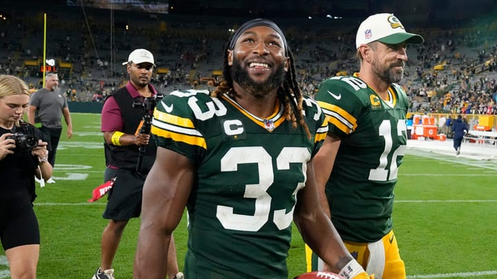 Green Bay Packers running back Aaron Jones.